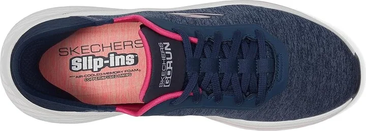 SKECHERS Max Cushioning Elite 2.0 Prevail Hands Free Slip-Ins Women's Shoes Navy/Pink : 5 B - Medium, Textile - Image 2