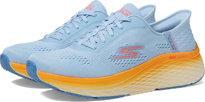 SKECHERS Max Cushioning Elite 2.0 Solace Hands Free Slip-Ins Women's Shoes Blue/Orange : 10 B - Medium, Textile