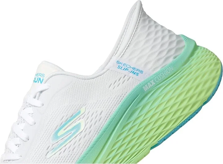 SKECHERS Max Cushioning Elite 2.0 Solace Hands Free Slip-Ins Women's Shoes White/Blue : 7.5 B - Medium, Textile - Image 4