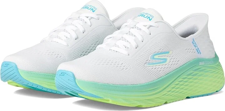 SKECHERS Max Cushioning Elite 2.0 Solace Hands Free Slip-Ins Women's Shoes White/Blue : 7.5 B - Medium, Textile