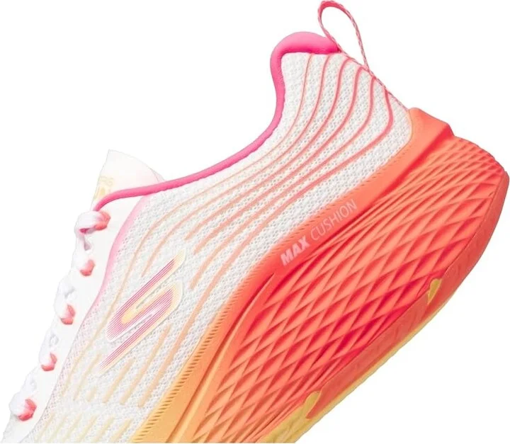 SKECHERS Max Cushioning Elite 2.0 Speed Play Women's Shoes White/Pink : 5 B - Medium, Textile - Image 4