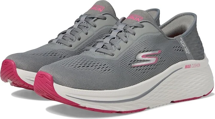 SKECHERS Max Cushioning Elite 2.0 Vanish Hands Free Slip-Ins Women's Shoes Charcoal/Pink : 6.5 B - Medium, Synthetic