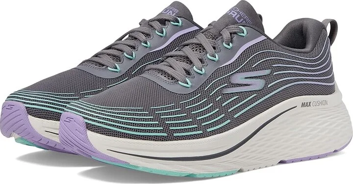 SKECHERS Max Cushioning Elite 2.0 Women's Shoes Charcoal/Lavender : 5 B - Medium, Textile