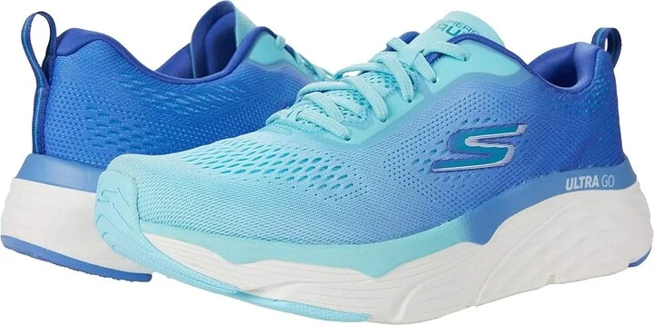 SKECHERS Max Cushioning Elite Mesh Lace-Up Women's Running Shoes Blue/Light Blue : 6 B - Medium, Textile