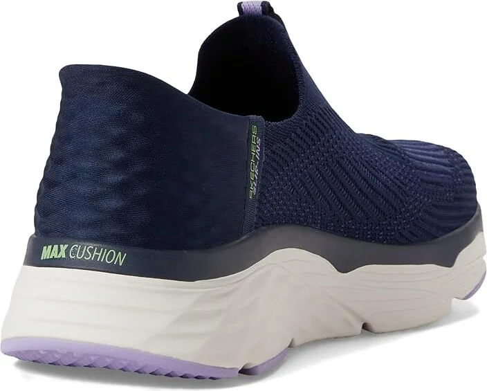 SKECHERS Max Cushioning Elite Smooth Transition Hands Free Slip-Ins Women's Shoes Navy/Lavender : 6.5 B - Medium, Synthetic/Textile - Image 4