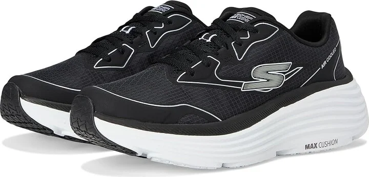 SKECHERS Max Cushioning Endeavour Galloway Women's Shoes Black/Silver : 9 B - Medium, Rubber/Textile