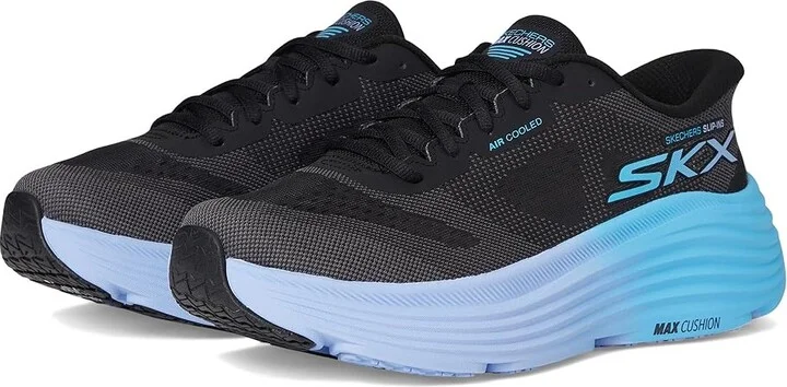 SKECHERS Max Cushioning Endeavour Hallandale Hands Free Slip-Ins Women's Shoes Black/Blue : 6 D - Wide