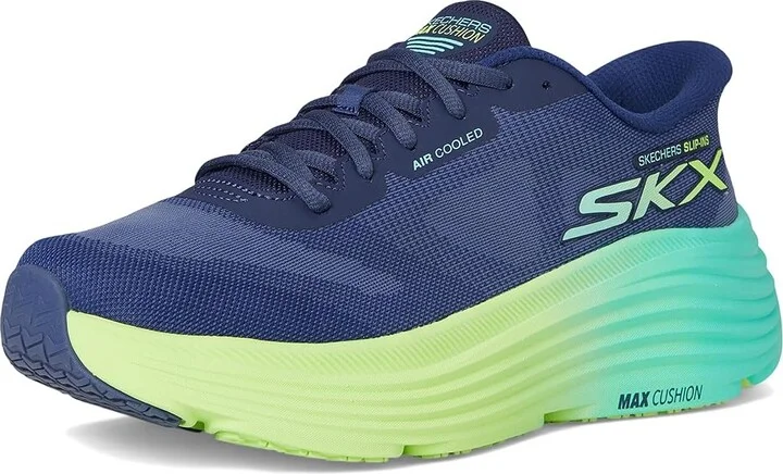 SKECHERS Max Cushioning Endeavour Hallandale Hands Free Slip-Ins Women's Shoes Navy/Lime : 6 B - Medium - Image 5