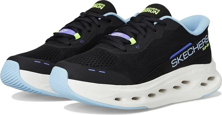 SKECHERS Max Cushioning Glide Step Caledonia Hands Free Slip-Ins Women's Shoes Black/Blue : 9 B - Medium, Synthetic