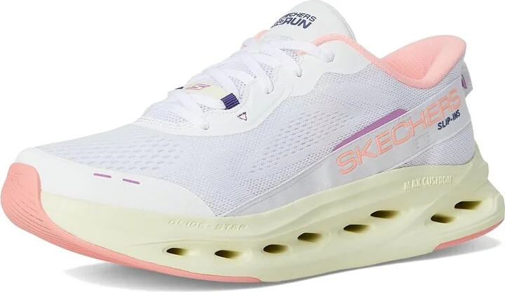 SKECHERS Max Cushioning Glide Step Caledonia Hands Free Slip-Ins Women's Shoes White/Pink : 5 B - Medium, Synthetic - Image 5