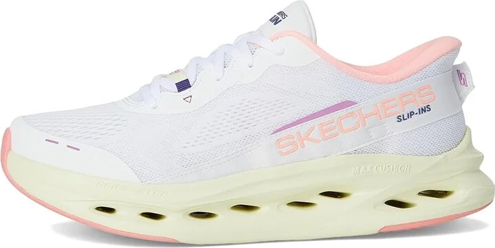 SKECHERS Max Cushioning Glide Step Caledonia Hands Free Slip-Ins Women's Shoes White/Pink : 5 B - Medium, Synthetic - Image 6