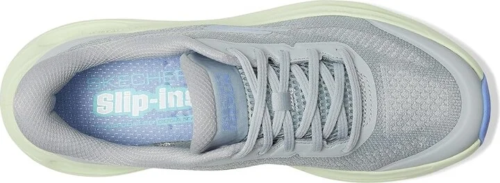 SKECHERS Max Cushioning Glide Step Hartford Hands Free Slip-Ins Women's Shoes Gray/Lime : 11 B - Medium - Image 2