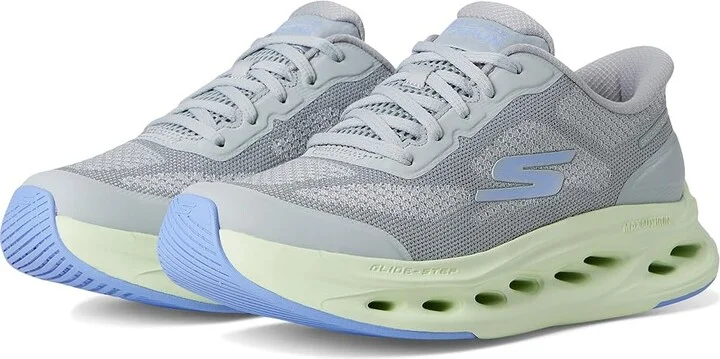 SKECHERS Max Cushioning Glide Step Hartford Hands Free Slip-Ins Women's Shoes Gray/Lime : 11 B - Medium