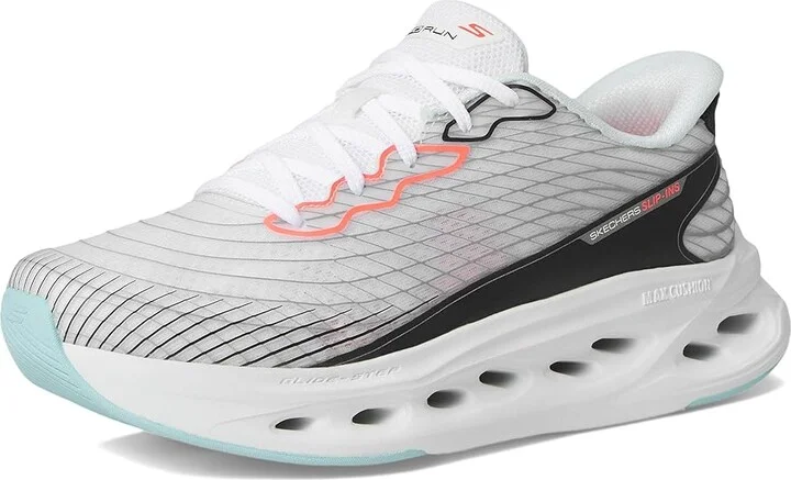 SKECHERS Max Cushioning Glide Step Sapphire Hands Free Slip-Ins Women's Shoes White/Multi : 7.5 B - Medium, Synthetic - Image 5
