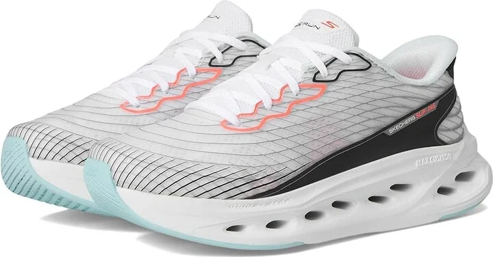 SKECHERS Max Cushioning Glide Step Sapphire Hands Free Slip-Ins Women's Shoes White/Multi : 7.5 B - Medium, Synthetic