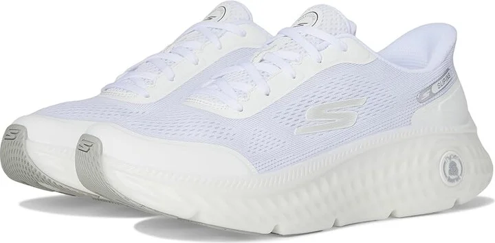 SKECHERS Max Cushioning Hyper Craze 2.0 Hands Free Slip-Ins Women's Shoes White/Silver : 9.5 B - Medium, Synthetic