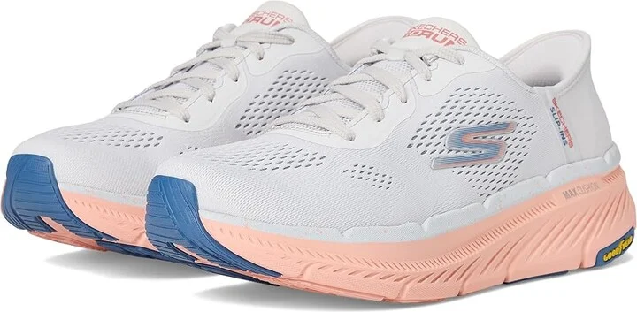 SKECHERS Max Cushioning Premier 2.0 Alora Hands Free Slip-Ins Women's Shoes Light Gray/Orange : 9 B - Medium