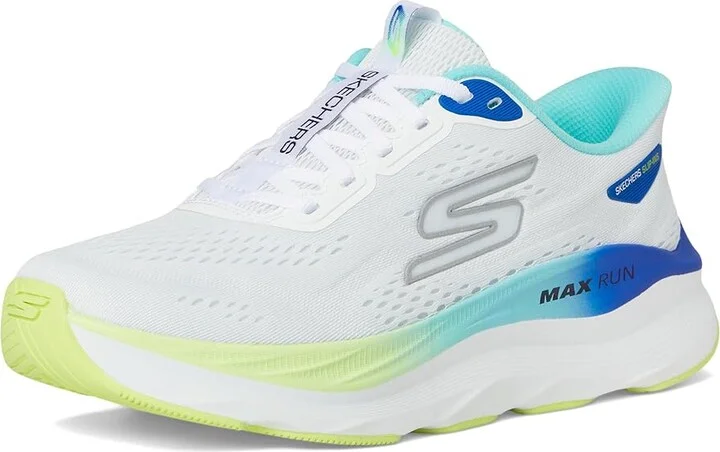 SKECHERS Max Run Hands Free Slip-Ins Women's Shoes White/Multi : 7 B - Medium, Synthetic - Image 5