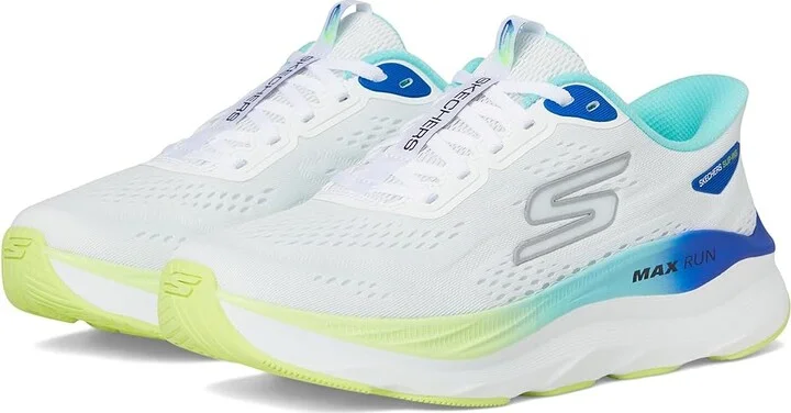 SKECHERS Max Run Hands Free Slip-Ins Women's Shoes White/Multi : 7 B - Medium, Synthetic