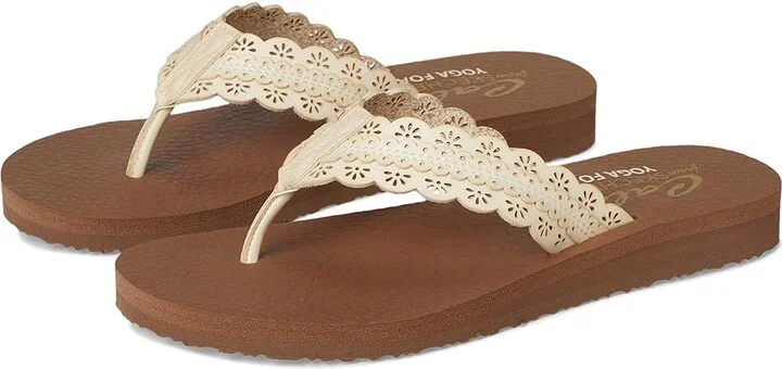 SKECHERS Meditation - Catching Sun Women's Sandals Natural : 5 B - Medium, Rubber