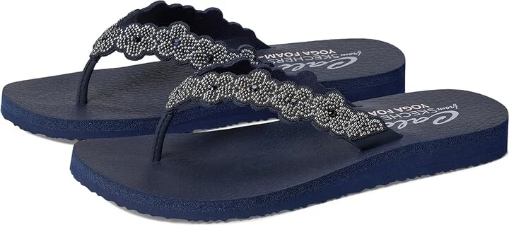 SKECHERS Meditation - Rare Elegance Women's Sandals Navy : 8 B - Medium, Rubber