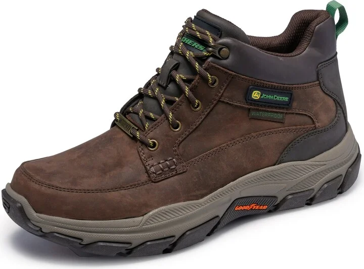 Skechers Men's John Deere: Respected-Landin Waterproof Mid Top Leather Lace Up Boots