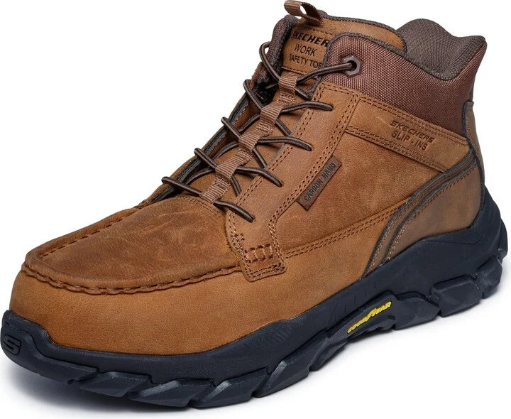 Skechers Men's Moc Hands Free Slip Ins Santoro Leather Nano Safety Toe Industrial Boot