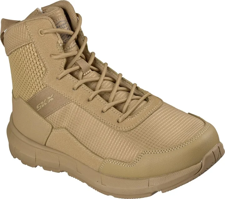 Skechers Men's Terradraft 6 Inch Tactical Zip Up Mesh Military Boot