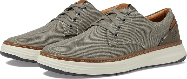 SKECHERS Moreno Men's Lace up casual Shoes Taupe : 7 D - Medium, Canvas
