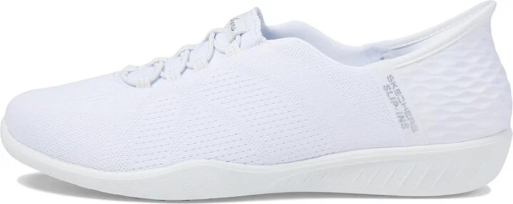 SKECHERS Newbury St - Lightly Hands Free Slip-Ins Women's Shoes White : 5.5 B - Medium, Textile - Image 6