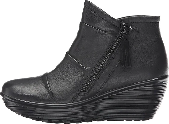SKECHERS Parallel - Double Trouble Women's Zip Boots Black : 8.5 B - Medium, Leather - Image 7