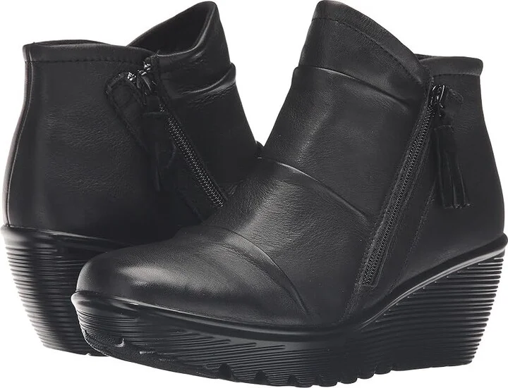 SKECHERS Parallel - Double Trouble Women's Zip Boots Black : 8.5 B - Medium, Leather