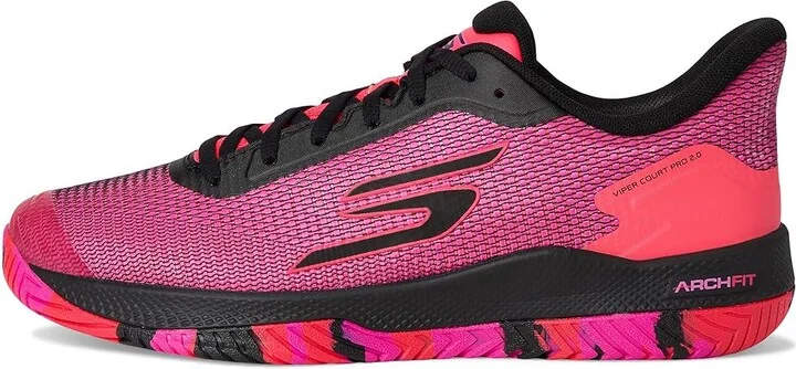 SKECHERS Pickleball Viper Court Pro 2.0 Sneaker Men's Shoes Black/Hot Pink : 10 D - Medium, Synthetic - Image 6