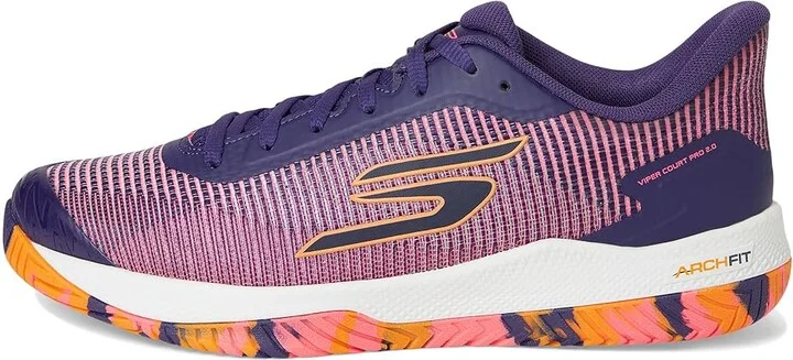 SKECHERS Pickleball Viper Court Pro 2.0 Sneaker Women's Running Shoes Purple : 6 B - Medium, Synthetic - Image 6