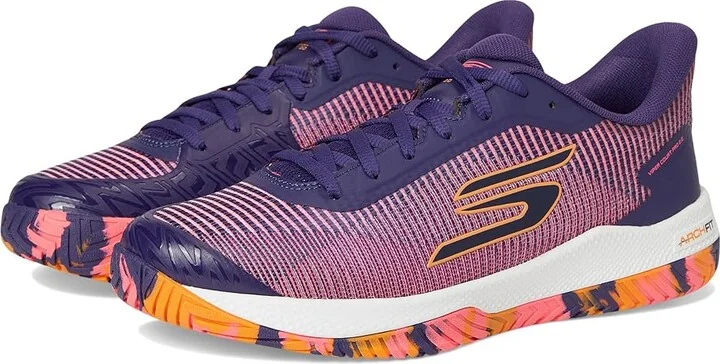 SKECHERS Pickleball Viper Court Pro 2.0 Sneaker Women's Running Shoes Purple : 6 B - Medium, Synthetic