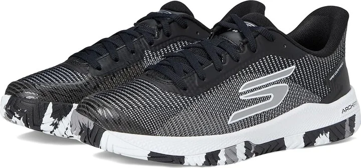 SKECHERS Pickleball Viper Court Pro 2.0 Sneaker Women's Shoes Black/White : 9.5 B - Medium, Synthetic