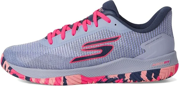 SKECHERS Pickleball Viper Court Pro 2.0 Sneaker Women's Shoes Gray/Lavender : 9.5 B - Medium, Synthetic - Image 6