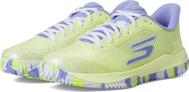 SKECHERS Pickleball Viper Court Pro 2.0 Sneaker Women's Shoes Lime/Lavender : 9.5 B - Medium, Synthetic
