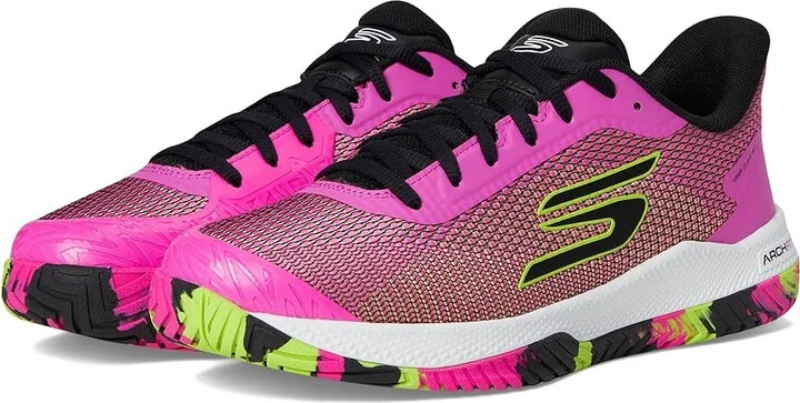 SKECHERS Pickleball Viper Court Pro 2.0 Sneaker Women's Shoes Pink/Hot Pink : 11 B - Medium, Synthetic