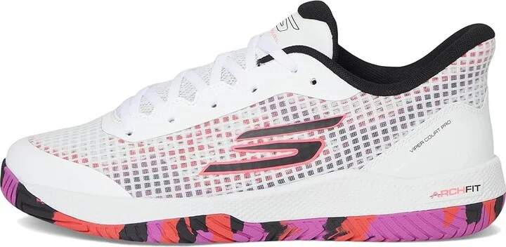 SKECHERS Pickleball Viper Court Pro Sneaker Men's Shoes White/Pink : 8 D - Medium - Image 6