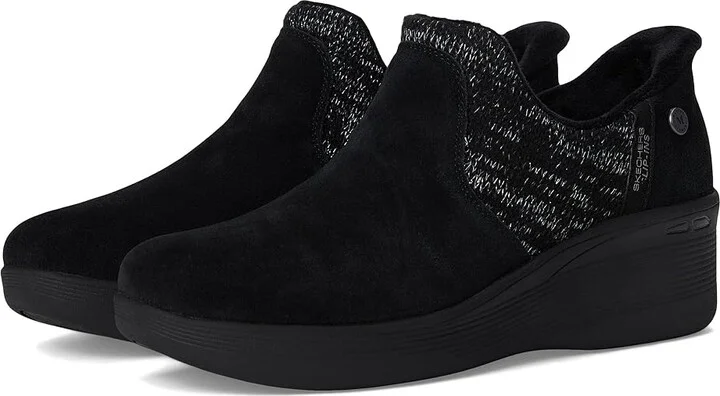 SKECHERS Pier-Lite - Lovely Autumn Martha Stewart- Hands Free Slip-Ins Women's Boots Black/Black : 5 B - Medium, Rubber