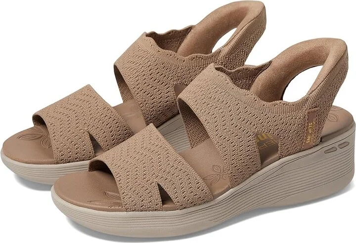 SKECHERS Pier-Lite - Slip On By - Hands Free Slip-Ins Women's Shoes Mocha : 7.5 B - Medium, Rubber/Synthetic