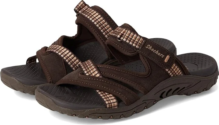 SKECHERS Reggae - Color-Full Women's Sandals Chocolate : 6.5 B - Medium, Leather/Textile