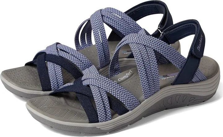 SKECHERS Reggae Cup - Smitten By You Women's Shoes Navy/Blue : 9 B - Medium, Synthetic/Textile