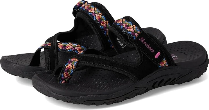 SKECHERS Reggae - Day-Dreamers Women's Sandals Black/Multi : 9 B - Medium, Rubber