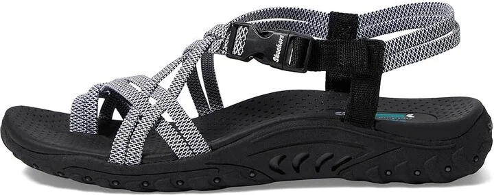 SKECHERS Reggae - Irie Mon Women's Shoes Black/White : 5.5 B - Medium, Textile - Image 7