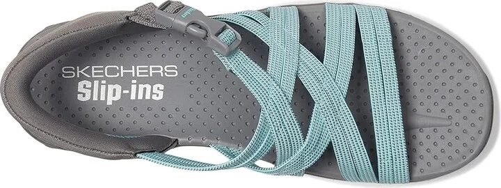SKECHERS Reggae - Morning Light Women's Sandals Gray/Aqua : 7 B - Medium - Image 2