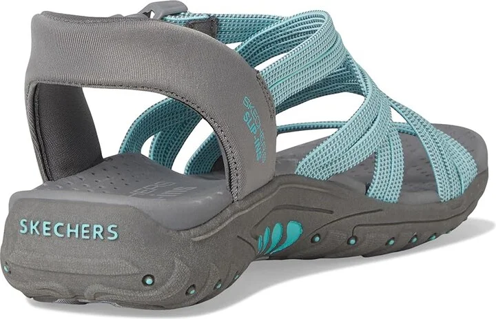 SKECHERS Reggae - Morning Light Women's Sandals Gray/Aqua : 7 B - Medium - Image 4