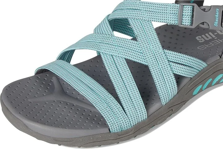 SKECHERS Reggae - Morning Light Women's Sandals Gray/Aqua : 7 B - Medium - Image 7