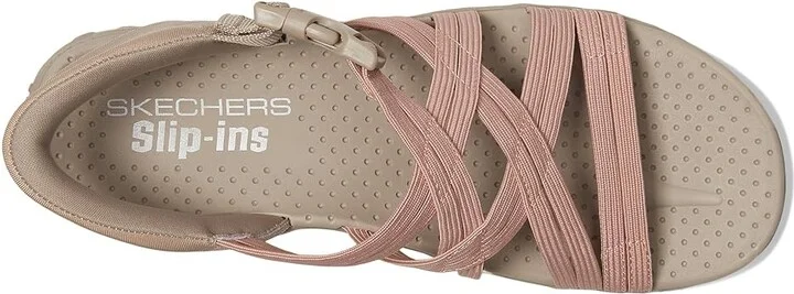 SKECHERS Reggae - Morning Light Women's Sandals Taupe/Coral : 6 B - Medium - Image 2